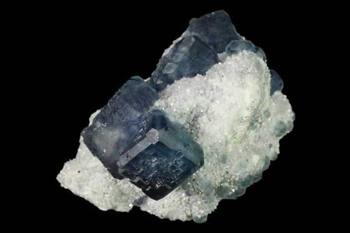 Teal Fluorite Crystals on Quartz - Fluorescent! #139092